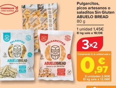 Oferta de Abuelo Bread - Pulgarcitos Picos Artesanos o Saladitos Sin Gluten  por 1,45€ en Carrefour