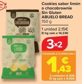 Oferta de ABUELO BREAD - Cookies sabor limón o chocobrownie Sin Gluten   por 2,15€ en Carrefour