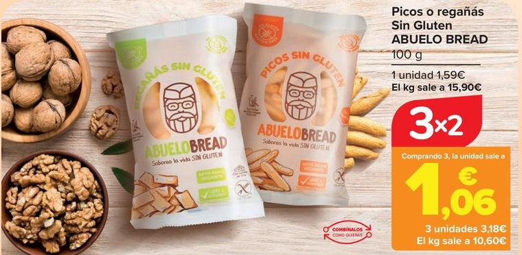 Oferta de Abuelo Bread - Picos o regañás Sin Gluten  por 1,59€ en Carrefour