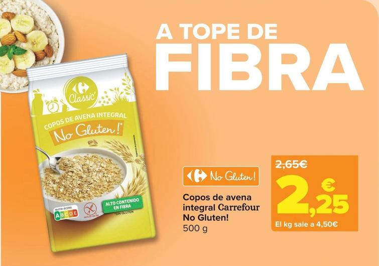 Oferta de Carrefour - Copos De Avena Integral No Gluten por 2,25€ en Carrefour