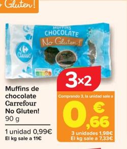 Oferta de Carrefour - Muffin De Chocolate No Gluten por 0,99€ en Carrefour