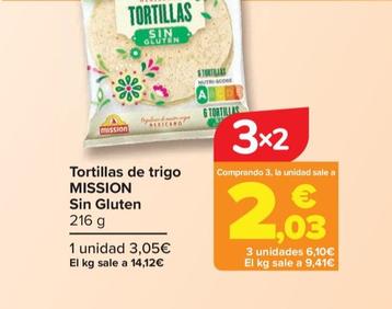Oferta de Mission - Tortillas De Trigo Sin Gluten por 3,05€ en Carrefour