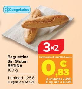 Oferta de Betina - Baguettina Sin Gluten por 1,25€ en Carrefour