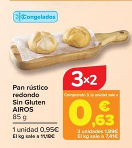 Oferta de Airos - Pan Rustico Redondo Sin Gluten por 0,95€ en Carrefour