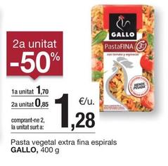 Oferta de Gallo - Pasta Vegetal Extra Fina Espirals por 1,7€ en BonpreuEsclat