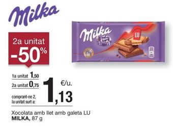 Oferta de Milka - Xocolata Amb Llet Amb Galeta Lu por 1,5€ en BonpreuEsclat