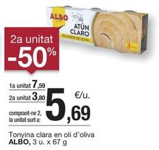 Oferta de Albo - Tonyina Clara En Oli D'oliva por 7,59€ en BonpreuEsclat