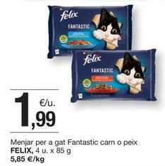 Oferta de Felix - Menjar Per A Gat Fantastic Carn O Peix por 1,99€ en BonpreuEsclat