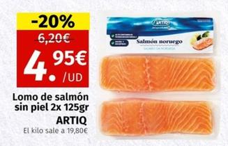 Oferta de Artiq - Lomo De Salmón Sin Piel por 4,95€ en Maskom Supermercados