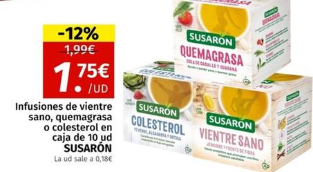 Oferta de Susarón - Infusiones De Vientre Sano, Quemagrasa O Colesterol por 1,75€ en Maskom Supermercados