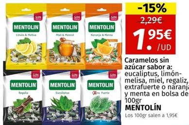 Oferta de Mentolin - Caramelos Sin Azúcar Sabor por 1,95€ en Maskom Supermercados