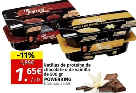 Oferta de Powerking - Natillas De Proteína De Chocolate O De Vainilla por 1,65€ en Maskom Supermercados
