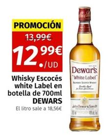 Oferta de Dewar's - Whisky Escocés White Label por 12,99€ en Maskom Supermercados
