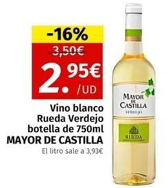 Oferta de Mayor De Castilla - Vino Blanco Rueda Verdejo Botella por 2,95€ en Maskom Supermercados