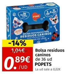 Oferta de Popets - Bolsa Residuos Caninos por 0,89€ en Maskom Supermercados