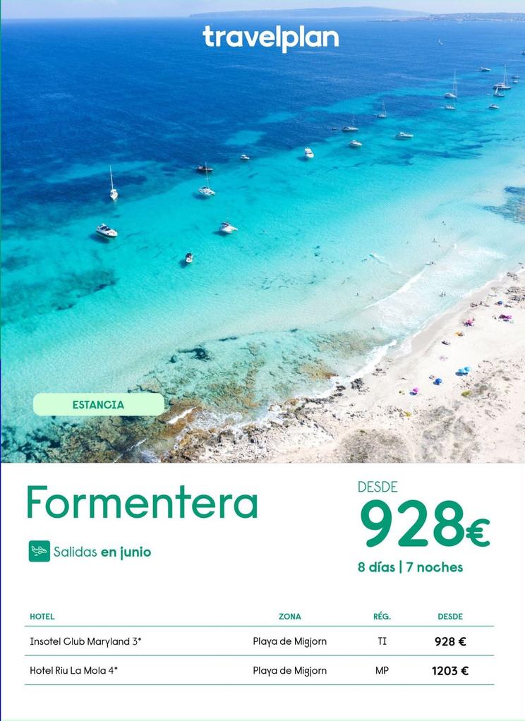 Oferta de Travelplan - Formentera por 928€ en Travelplan