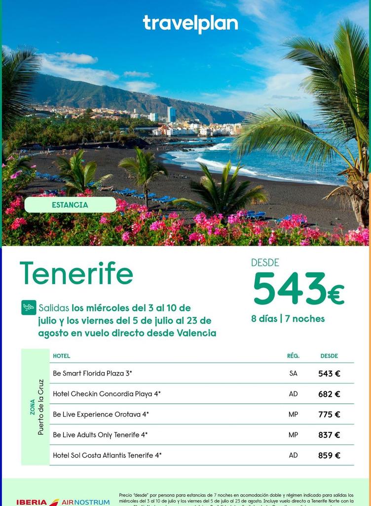 Oferta de Travelplan - Tenerife por 543€ en Travelplan