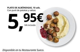 Oferta de Ikea - Con Puré De Patatas Y Salsas por 5,95€ en IKEA