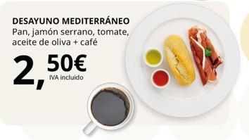 Oferta de Ikea - Pan, Jamón Serrano, Tomate, Aceite De Oliva + Café por 2,5€ en IKEA