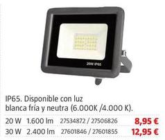 Oferta de IP65 Disponible Con Luz 20w IP65 Blanca Fría Y Neutra (6.000k /4.000 K).  por 8,95€ en BAUHAUS