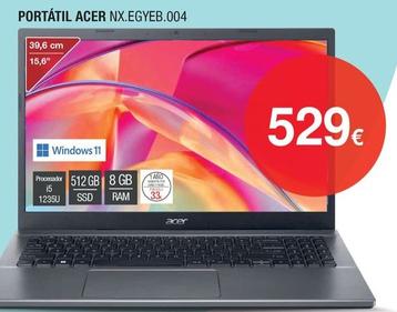 Oferta de Portátil Acer por 529€ en Milar