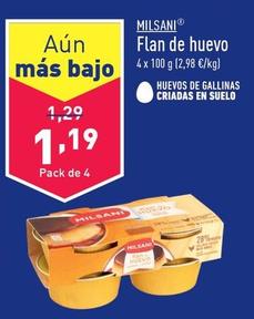 Oferta de Milsani - Flan De Huevo por 1,19€ en ALDI