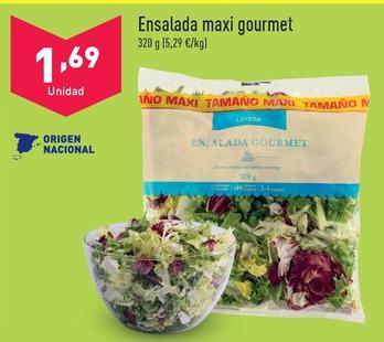 Oferta de Ensalada Maxi Gourmet por 1,69€ en ALDI