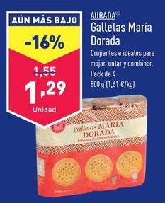 Oferta de Aurada - Galletas María Dorada por 1,29€ en ALDI