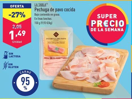 Oferta de La Tabla - Pechuga De Pavo Cocida por 1,49€ en ALDI