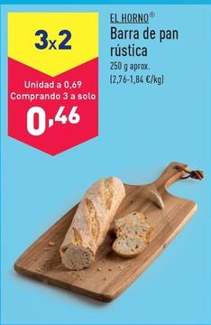 Oferta de El Horno - Barra De Pan Rústica por 0,69€ en ALDI