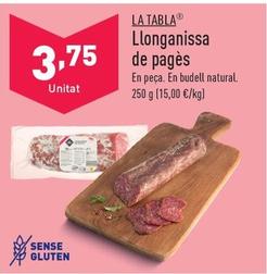 Oferta de La Tabla Llonganissa De Pages por 3,75€ en ALDI
