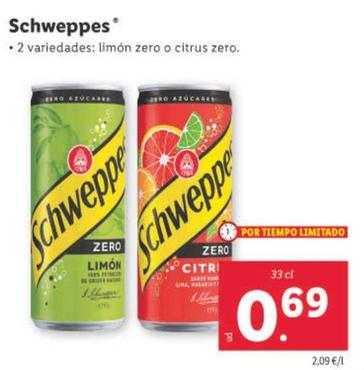 Oferta de Schweppes por 0,69€ en Lidl