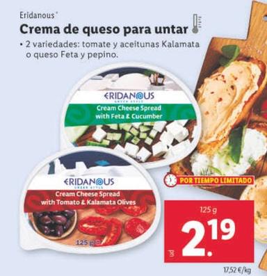 Oferta de Eridanous - Crema De Queso Para Untar por 2,19€ en Lidl