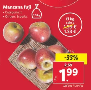 Oferta de Manzana Fuji por 1,99€ en Lidl