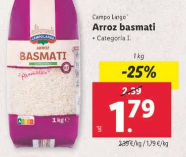 Oferta de Campo Largo - Arroz Basmati por 1,79€ en Lidl