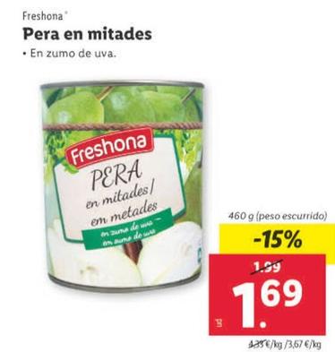 Oferta de Freshona - Pera En Mitades por 1,69€ en Lidl