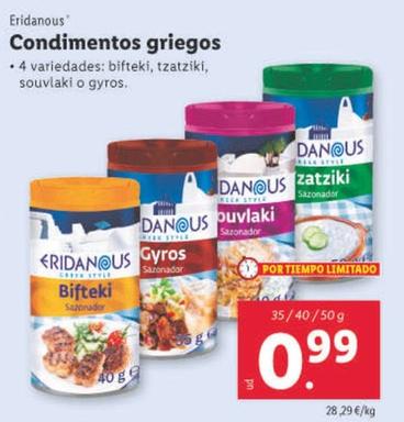 Oferta de Eridanous - Condimentos Griegos por 0,99€ en Lidl