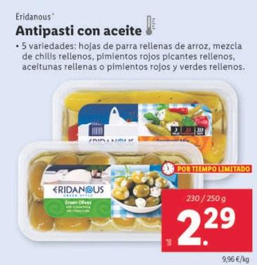 Oferta de Eridanous - Antipasti Con Aceite por 2,29€ en Lidl
