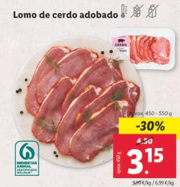 Oferta de Lomo De Cerdo Adobado por 3,15€ en Lidl