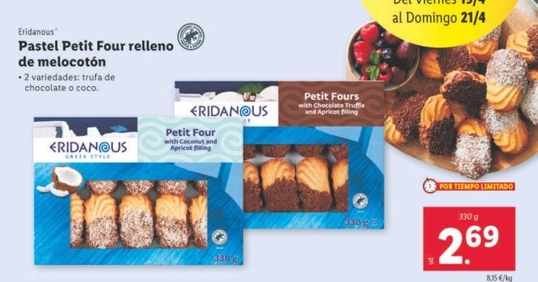 Oferta de Eridanous - Pastel Petit Four Relleno De Melocotón por 2,69€ en Lidl