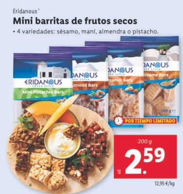 Oferta de Eridanous - Mini Barritas De Frutos Secos por 2,59€ en Lidl