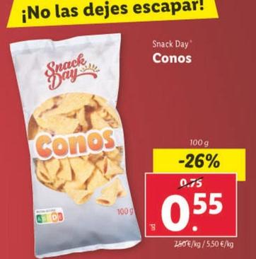 Oferta de Snack Day - Conos por 0,55€ en Lidl