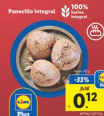 Oferta de Panecillo Integral por 0,12€ en Lidl