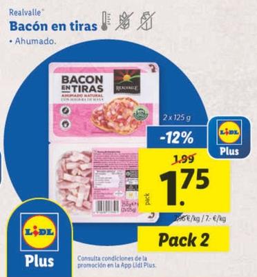 Oferta de Realvalle - Bacon En Tiras por 1,75€ en Lidl