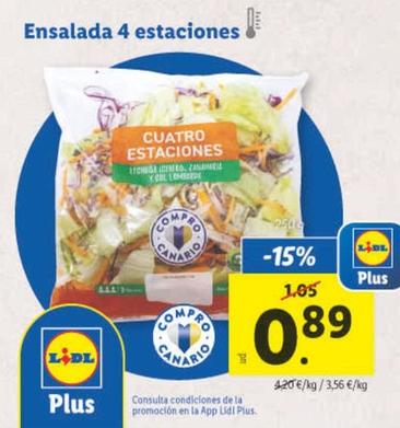 Oferta de Ensalada 4 Estaciones por 0,89€ en Lidl