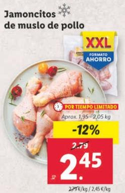 Oferta de Jamoncitos De Muslo De Pollo por 2,45€ en Lidl
