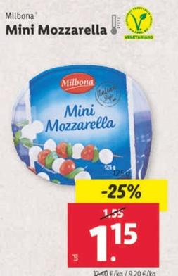 Oferta de Milbona - Mini Mozzarella por 1,15€ en Lidl