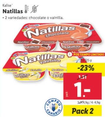 Oferta de Kalise - Natillas por 1€ en Lidl
