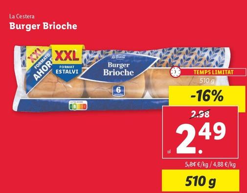 Oferta de La Cestera - Burger Brioche por 2,49€ en Lidl