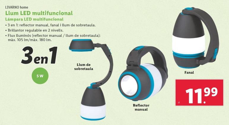 Oferta de Livarno Home - Lámpara Led Multifuncional por 12,99€ en Lidl